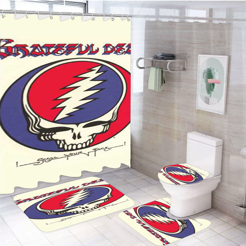Grateful Dead I Steal Your Face 4Pcs Bathroom Set Shower Curtain