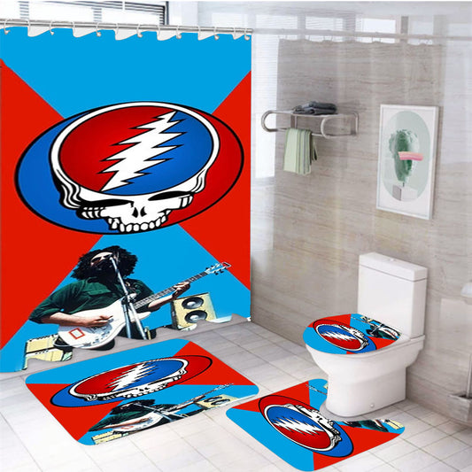 Grateful Dead Jerry Garcia Guitar 4Pcs Bathroom Set Shower Curtain
