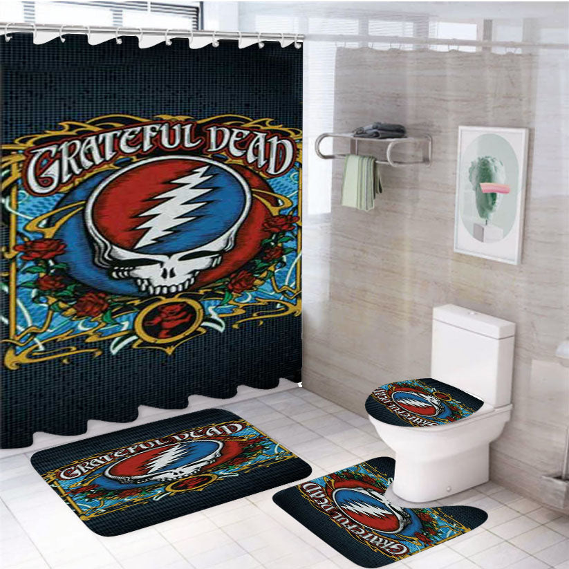 Grateful Dead Shirt Design 4Pcs Bathroom Set Shower Curtain