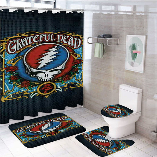 Grateful Dead Shirt Design 4Pcs Bathroom Set Shower Curtain