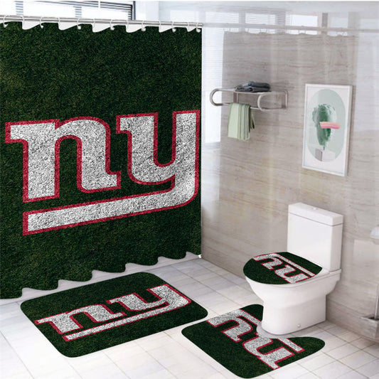 Green New York Giants Logo 4Pcs Bathroom Set Shower Curtain