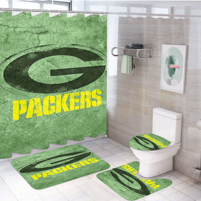 Green Packers Green Wall 4Pcs Bathroom Set Shower Curtain
