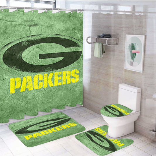 Green Packers Green Wall 4Pcs Bathroom Set Shower Curtain