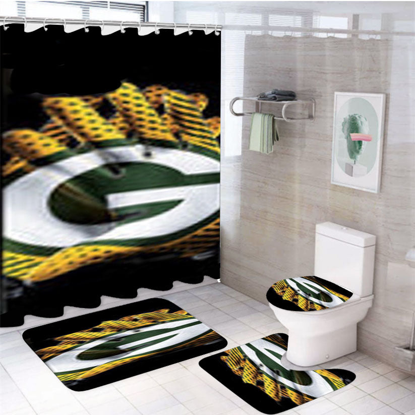 Greenbay Packers 4Pcs Bathroom Set Shower Curtain