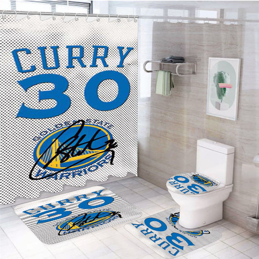 Gsw Stephen Curry Jersey 4Pcs Bathroom Set Shower Curtain