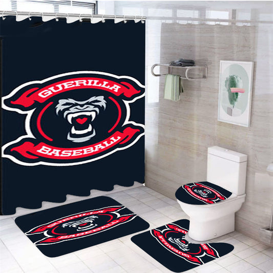 Guerilla Baseball Team Logos 4Pcs Bathroom Set Shower Curtain