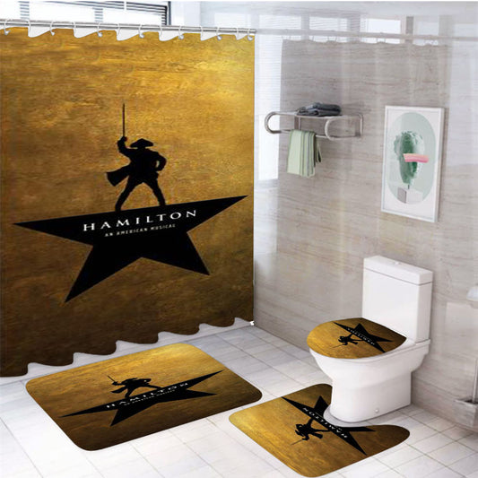 Hamilton Musical George Washington 4Pcs Bathroom Set Shower Curtain