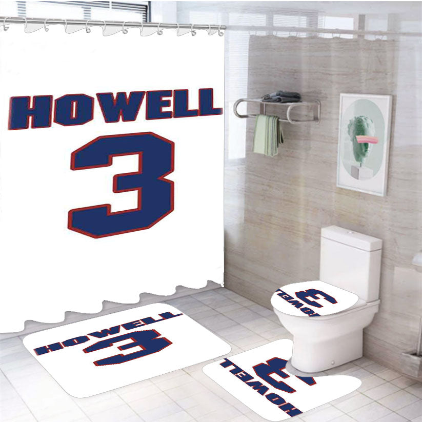 Harry Howell National Hockey 4Pcs Bathroom Set Shower Curtain