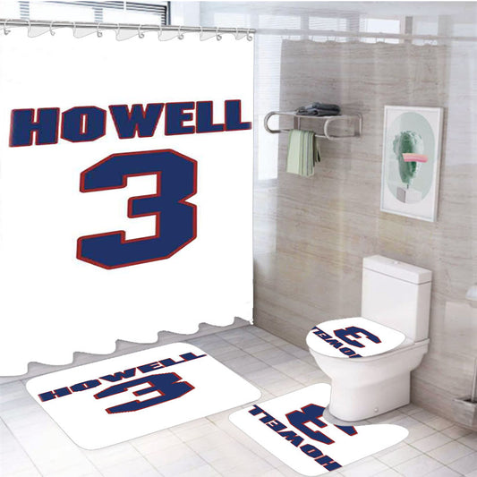 Harry Howell National Hockey 4Pcs Bathroom Set Shower Curtain