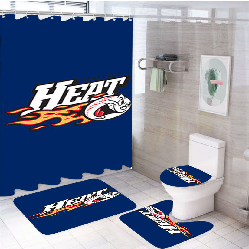 Heat Kentucky Baseball Logo Blue 4Pcs Bathroom Set Shower Curtain