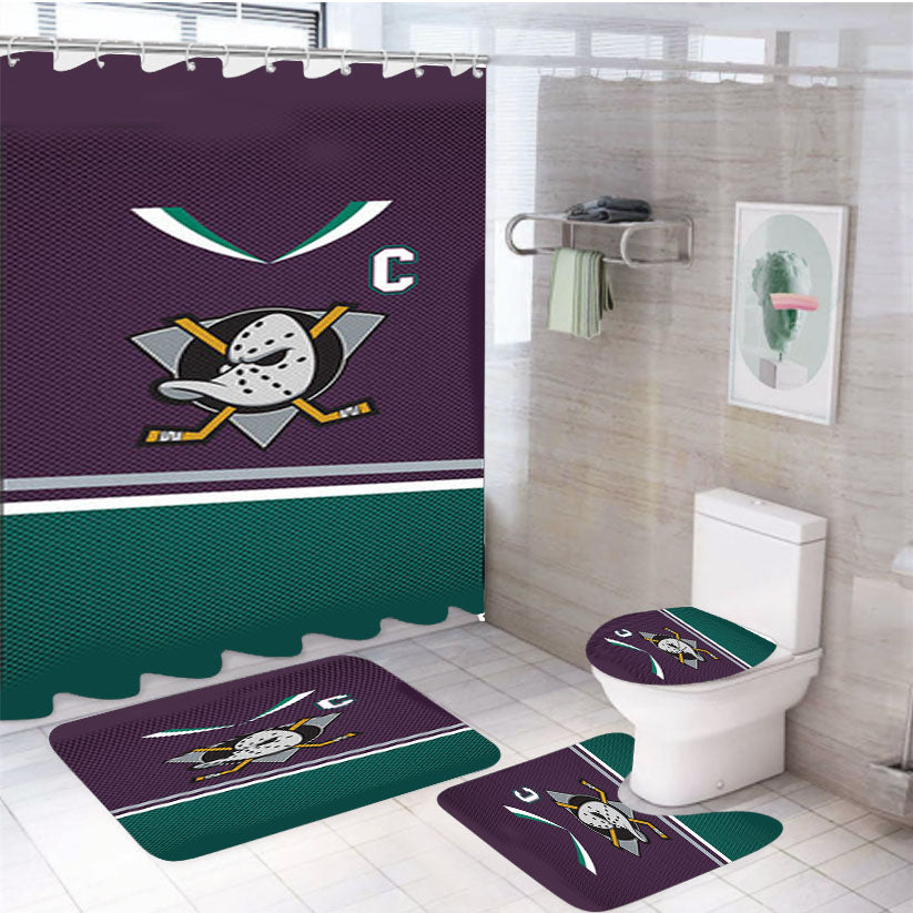 Hockey Logo 4Pcs Bathroom Set Shower Curtain