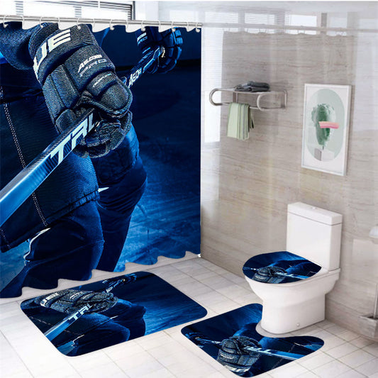Hockey Stick Nhl 4Pcs Bathroom Set Shower Curtain