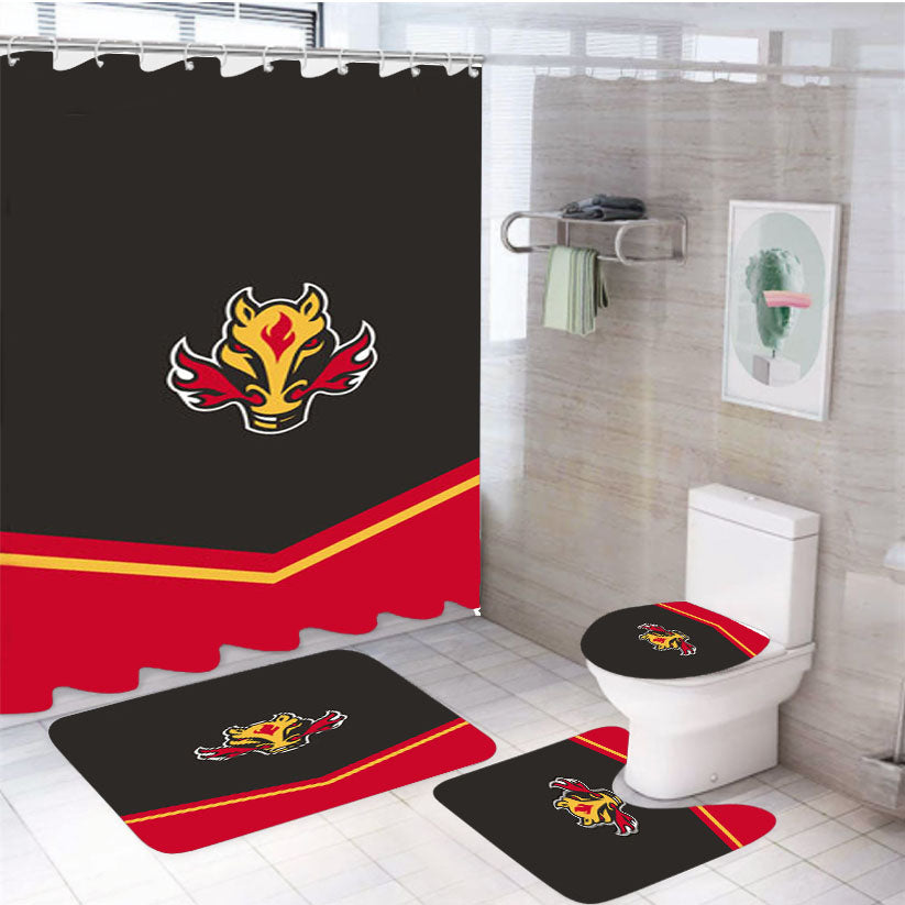 Hockey Team Logo 4Pcs Bathroom Set Shower Curtain