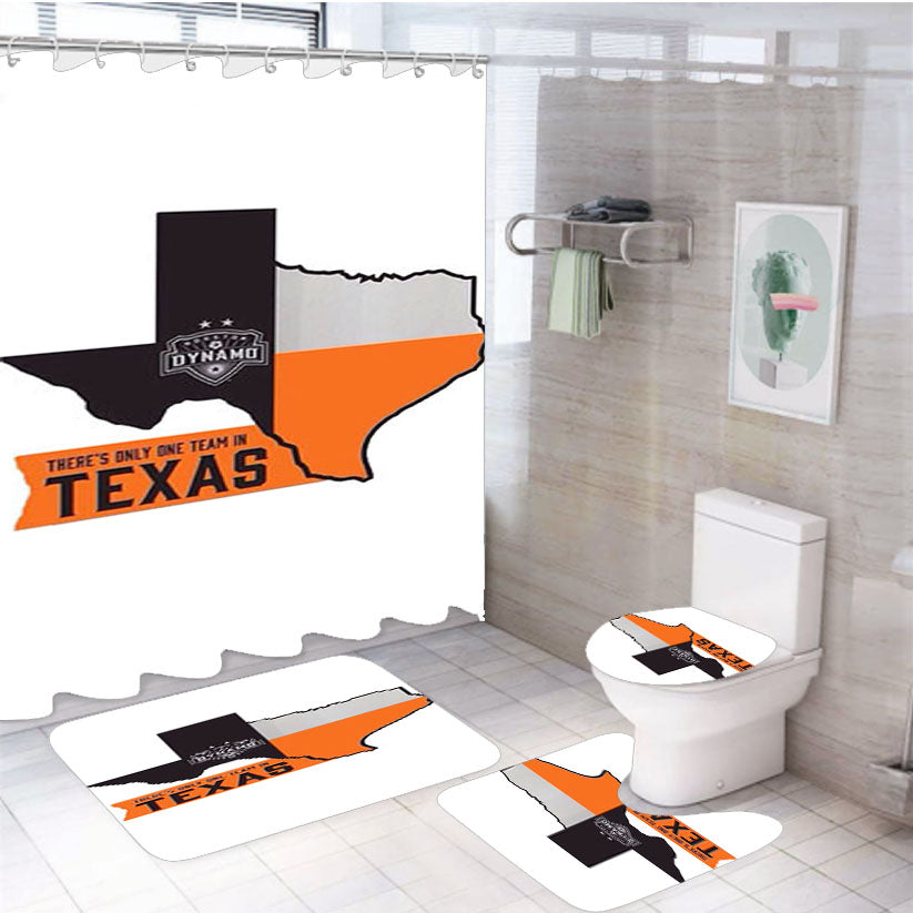 Houston Dynamo Texas 4Pcs Bathroom Set Shower Curtain