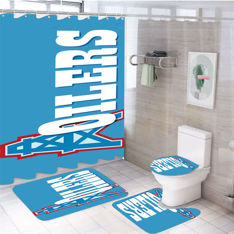 Houston Oilers 4Pcs Bathroom Set Shower Curtain