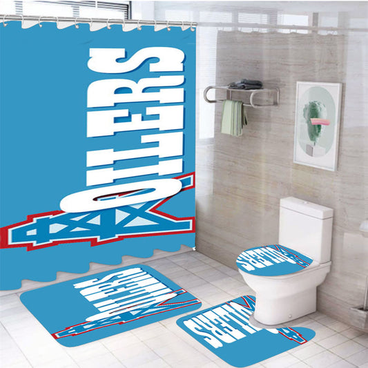 Houston Oilers 4Pcs Bathroom Set Shower Curtain