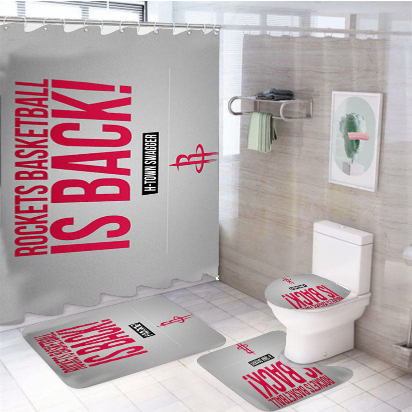Houston Rockets Is Back 4Pcs Bathroom Set Shower Curtain