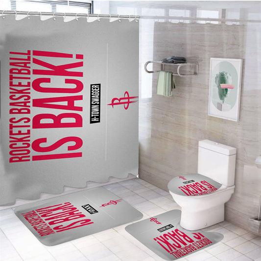 Houston Rockets Is Back 4Pcs Bathroom Set Shower Curtain