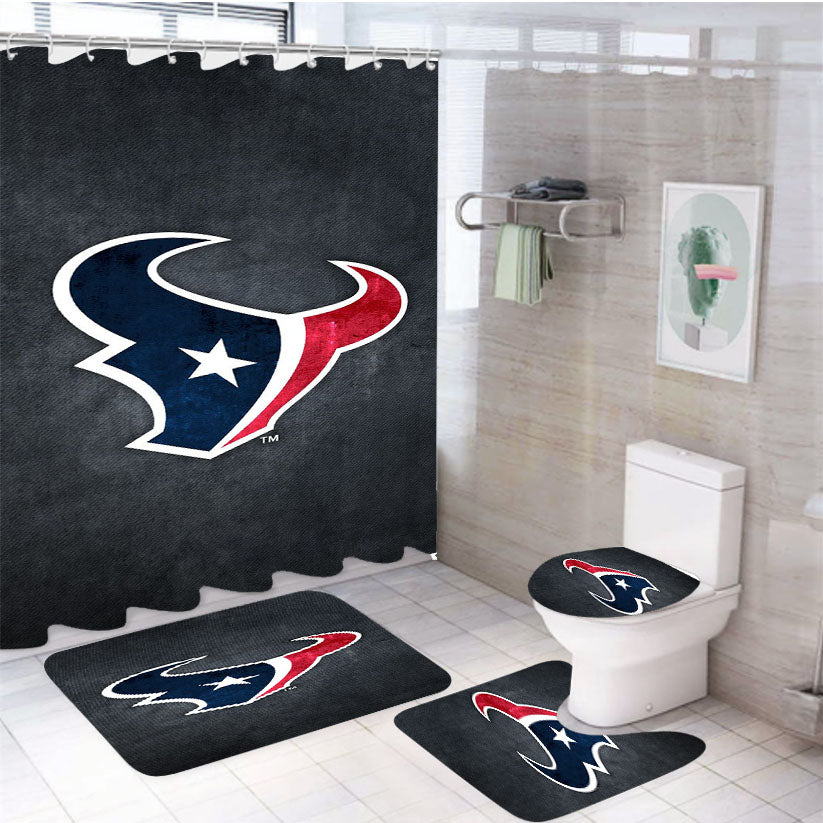 Houston Texans Grun 4Pcs Bathroom Set Shower Curtain