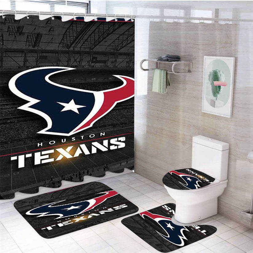 Houston Texans Icon 4Pcs Bathroom Set Shower Curtain