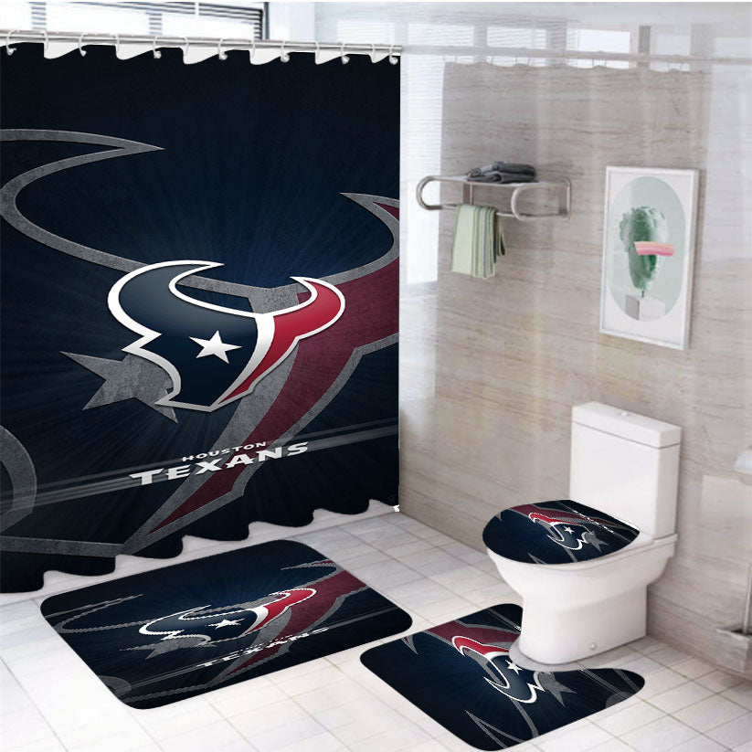 Houston Texans Lo 4Pcs Bathroom Set Shower Curtain