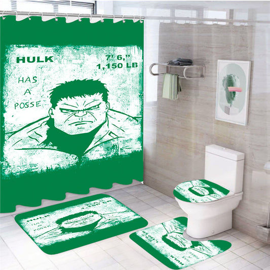 Hulk Has A Posse 4Pcs Bathroom Set Shower Curtain