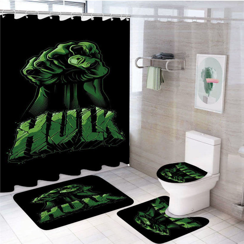 Hulk Man 4Pcs Bathroom Set Shower Curtain