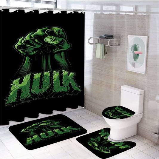 Hulk Man 4Pcs Bathroom Set Shower Curtain