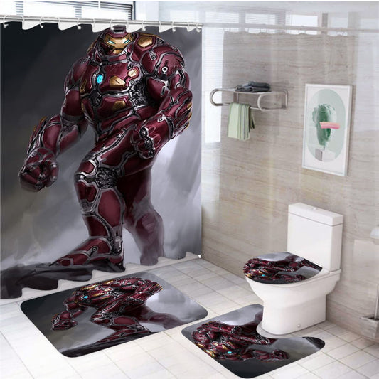 Hulkbuster 4Pcs Bathroom Set Shower Curtain