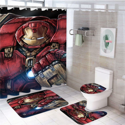 Hulkbuster Iron Man 4Pcs Bathroom Set Shower Curtain