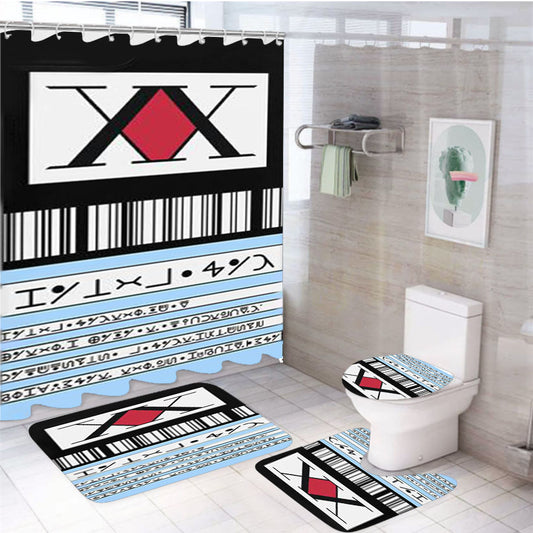 Hunter X Hunter License Card 4Pcs Bathroom Set Shower Curtain