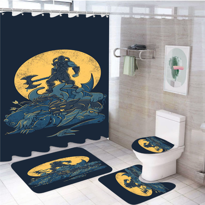 Hunter X Hunter Wallpaperr 4Pcs Bathroom Set Shower Curtain