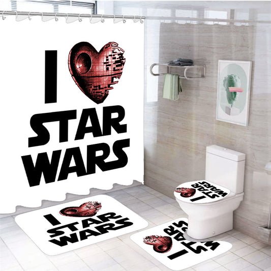 I Love Star Wars Vintage 4Pcs Bathroom Set Shower Curtain