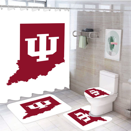 Indiana Hoosiers 4Pcs Bathroom Set Shower Curtain