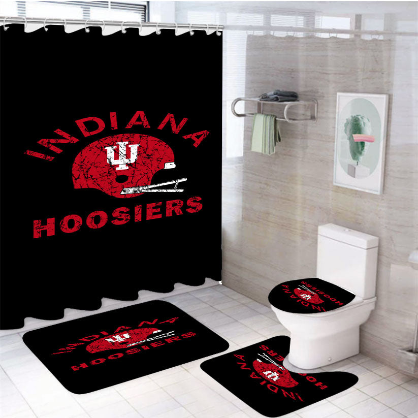 Indiana Hoosiers Helmet 4Pcs Bathroom Set Shower Curtain