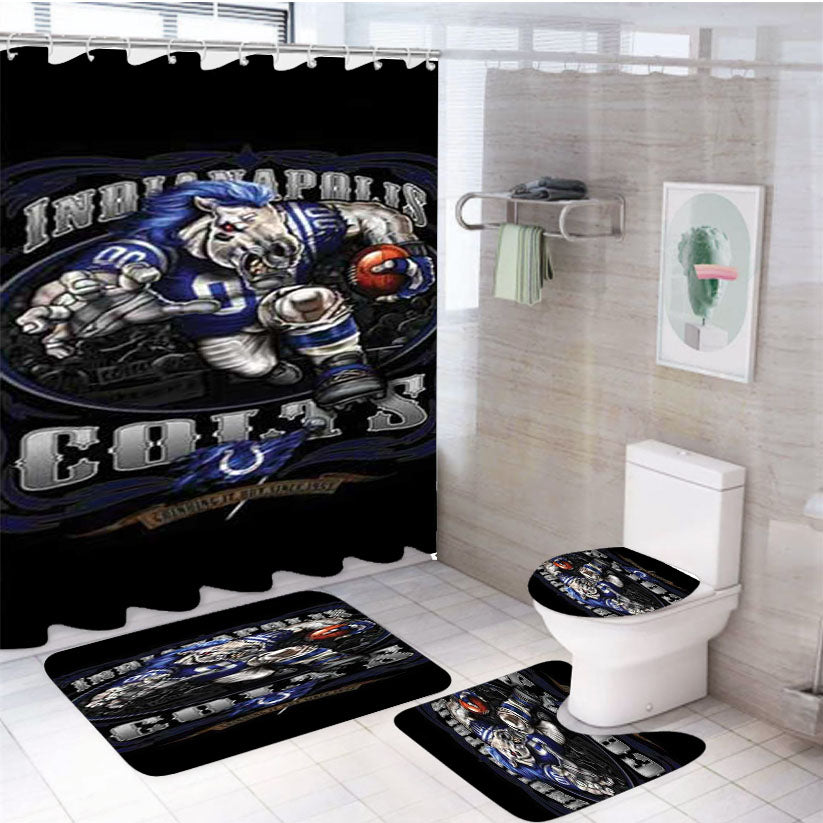 Indy Colts Angry 4Pcs Bathroom Set Shower Curtain