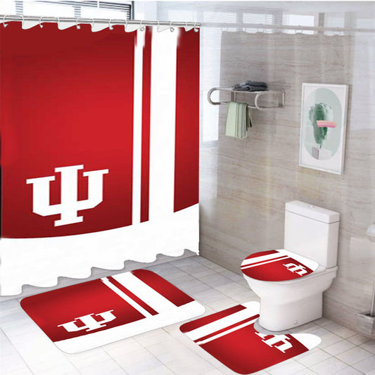 Indy Hoosiers Red Circle 4Pcs Bathroom Set Shower Curtain