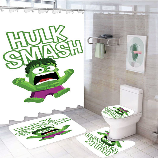 Inside Out Hulk Smash 4Pcs Bathroom Set Shower Curtain
