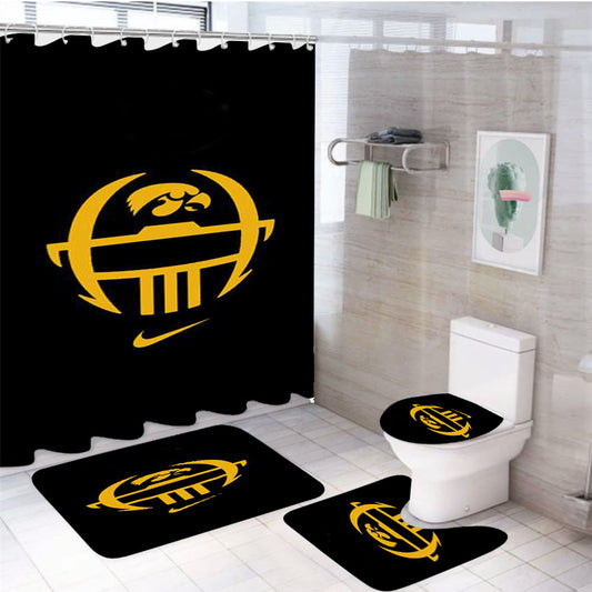 Iowa Hawkeyes 4Pcs Bathroom Set Shower Curtain