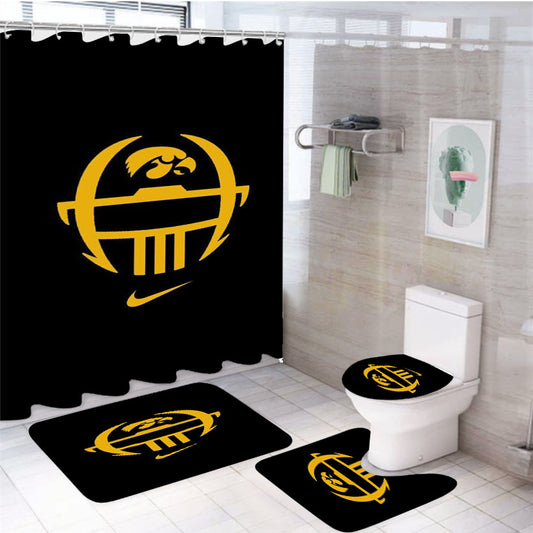 Iowa Hawkeyes 5 4Pcs Bathroom Set Shower Curtain