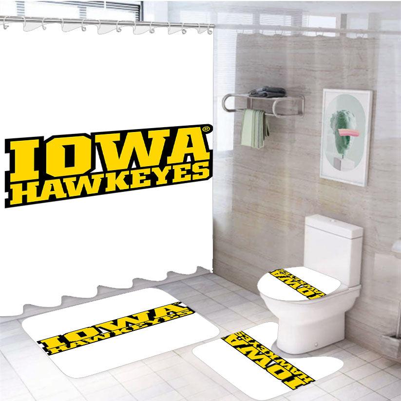 Iowa Hawkeyes Logo Type 4Pcs Bathroom Set Shower Curtain