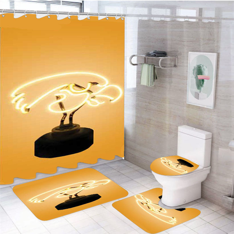 Iowa Hawkeyes Neon 4Pcs Bathroom Set Shower Curtain