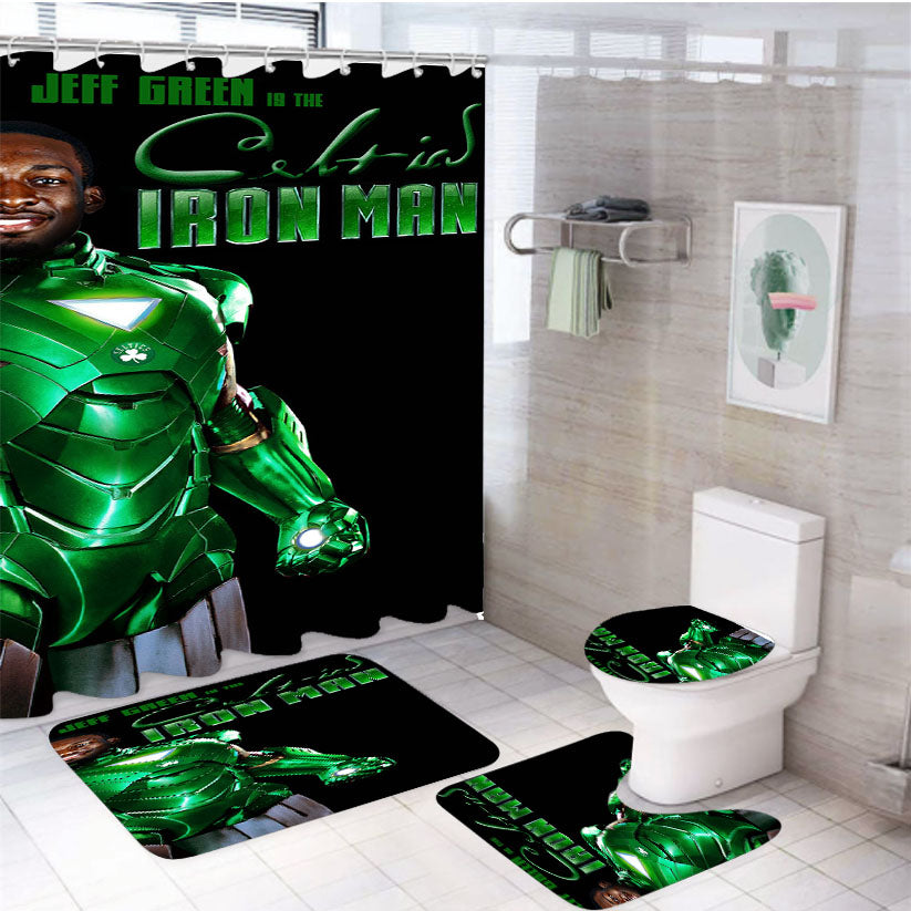 Iron Man Jeff Green Nba 4Pcs Bathroom Set Shower Curtain