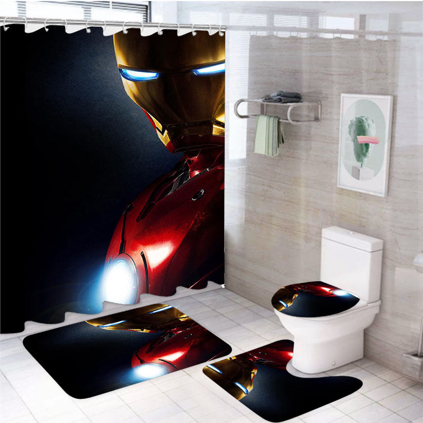 Iron Man Mark Iii 4Pcs Bathroom Set Shower Curtain