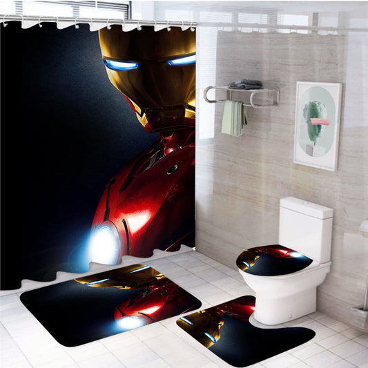 Iron Man Mark Iii 4Pcs Bathroom Set Shower Curtain