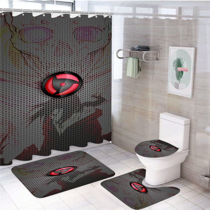 Itachi Eyes 4Pcs Bathroom Set Shower Curtain