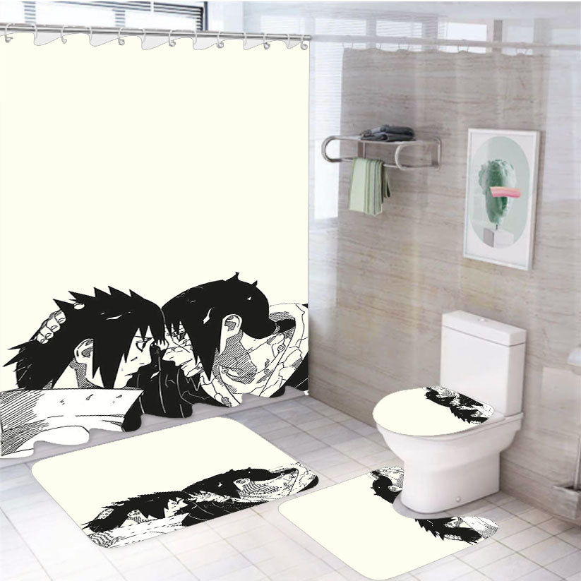 Itachi Sasuke 4Pcs Bathroom Set Shower Curtain