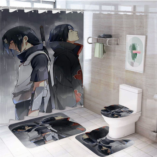 Itachi Uchiha Sadness Scene 4Pcs Bathroom Set Shower Curtain