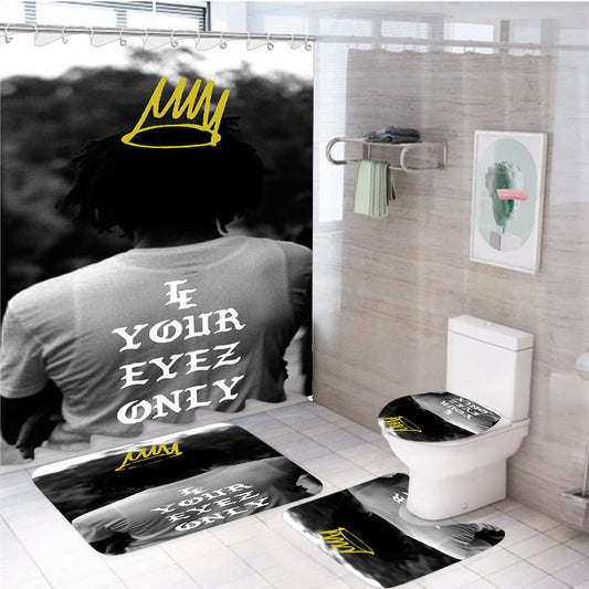 J Cole 4 Your Eyez Only 4Pcs Bathroom Set Shower Curtain
