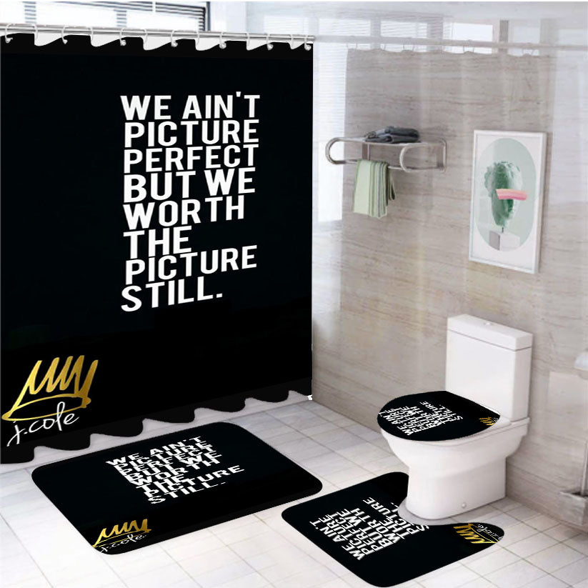 J Cole Feat Bbc 4Pcs Bathroom Set Shower Curtain